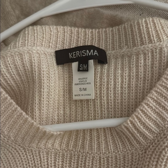 Kerisma Cream Crew Neck Sweater with Streamlined Design - Picture 5 of 5
